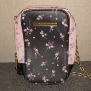 Floral Black and Pink Crossbody Bag